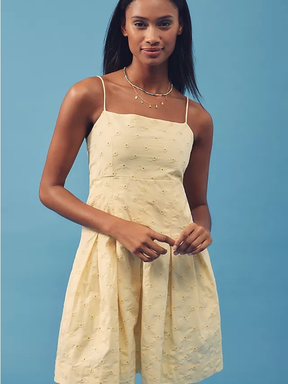 NWT Damson Madder Iris Sleeveless Embroidered Mini Dress Cotton 14 Anthropologie